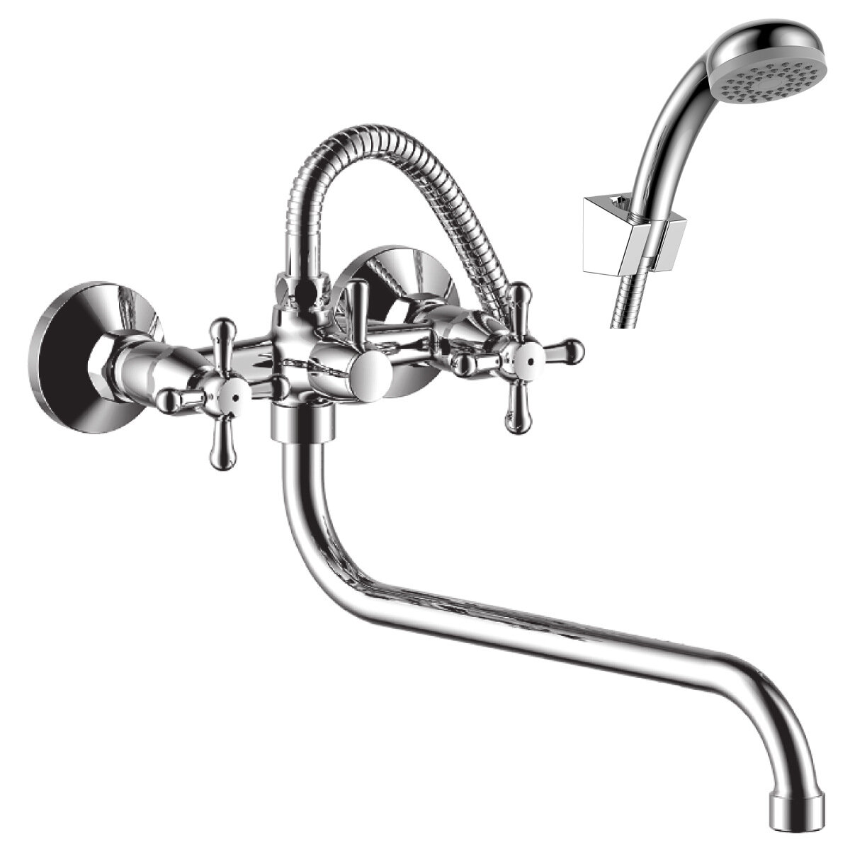 Смеситель в/д Rossinka Y02-82  круглый гусак "М"