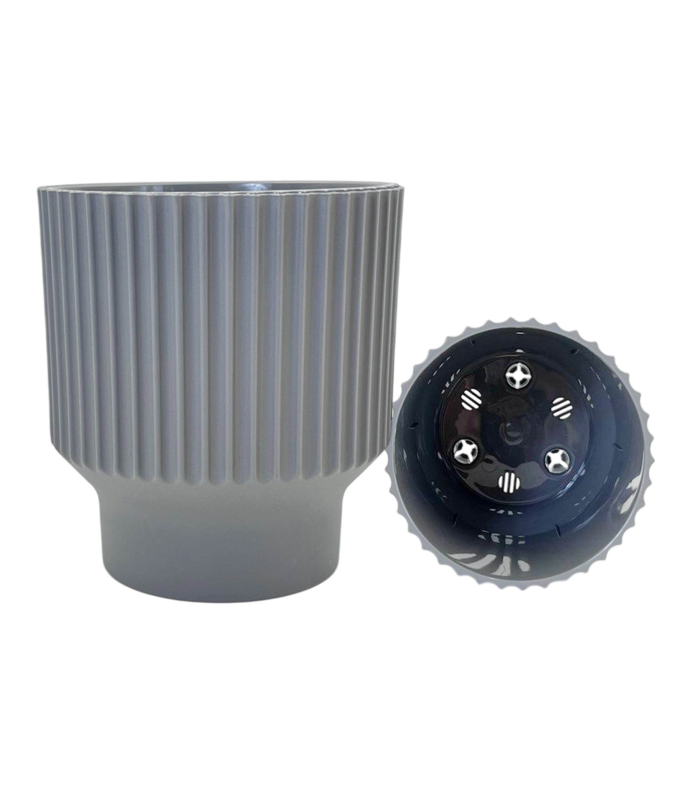 Горшок пластиковый с вкладкой, Аркада серый муссон д. 30 н. 30 см. 16,2л АР30-70