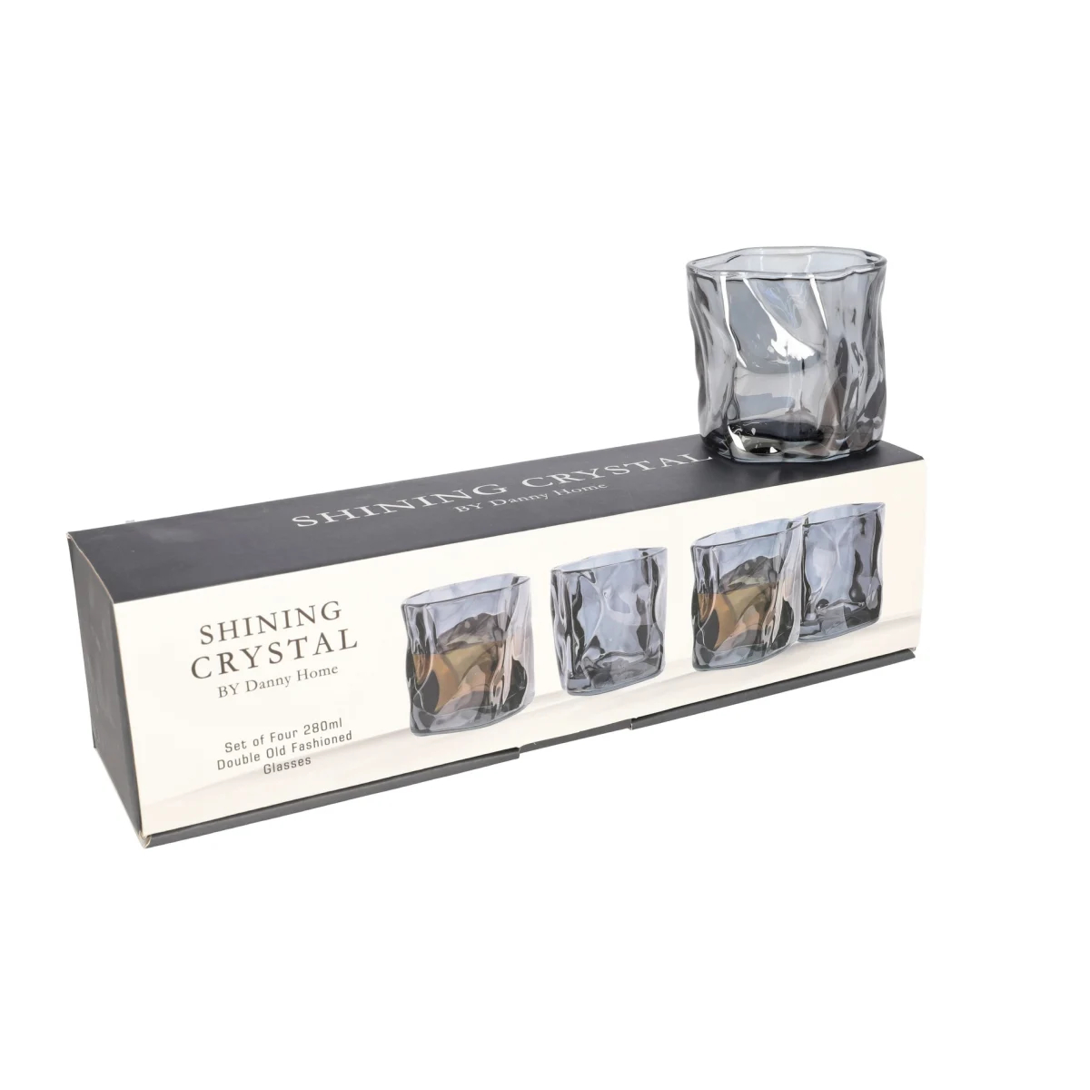 Набор стаканов для виски DH Twisted Double gray 280 мл 4 шт. 1988-53