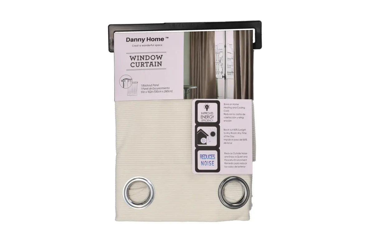 Штора портьерная на люверсах DH 130х260 см белая CL04-05