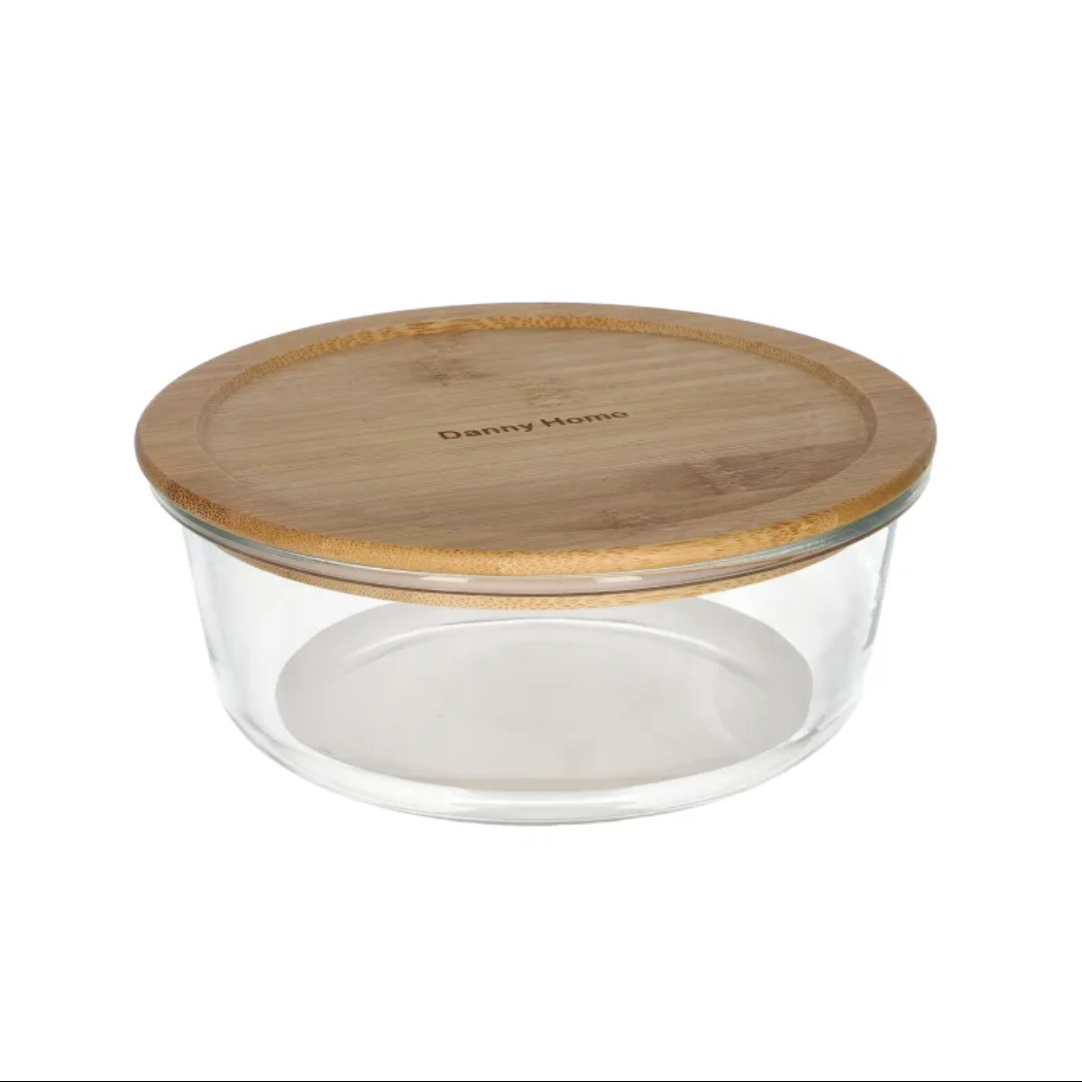 Контейнер с бамбуковой крышкой DH 950 мл. Ø18 см H8см боросиликатное стекло BXH009