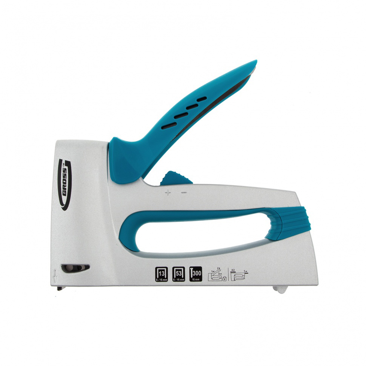 Степлер GROSS мебельный алюминиевый корпус тип скобы 13, 53, 300, 6-16мм