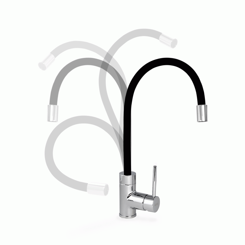 Смеситель д/к Iddis Kitchen 360 K36SBJBi05 гибкий гусак чёрный