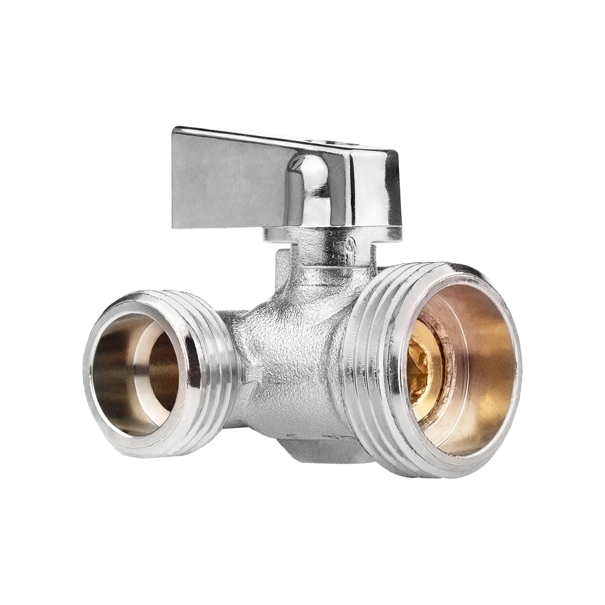 Кран шаровой трёхпроходной для бытовой техники 1/2"х3/4"х1/2" в/н/н, ник.лат.COMPACT,ГОСТ,MASTERPROF