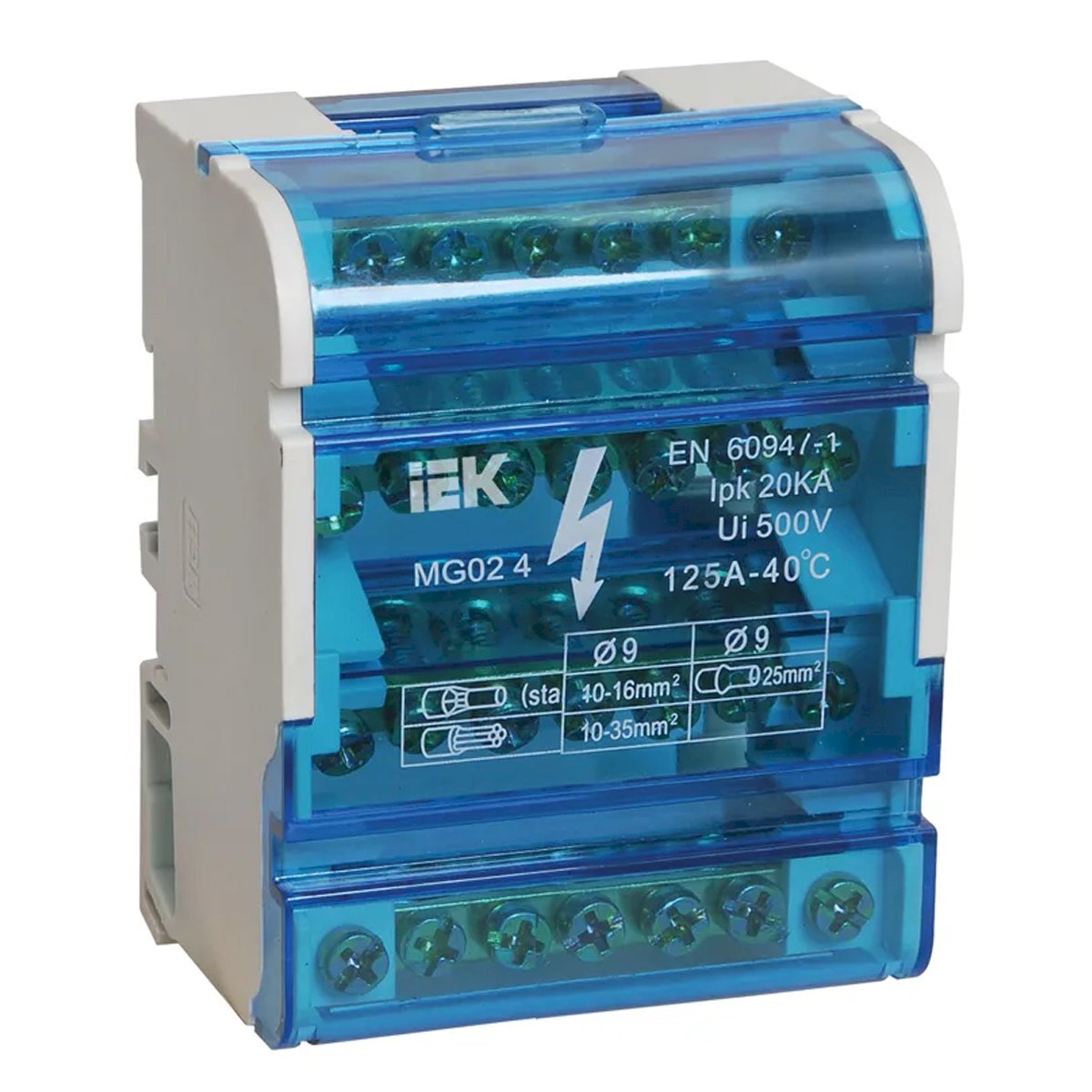 Шины на DIN-рейку в корпусе (кросс-модуль) ШНК 4х7 3L+PEN ИЭК YND10-4-07-100