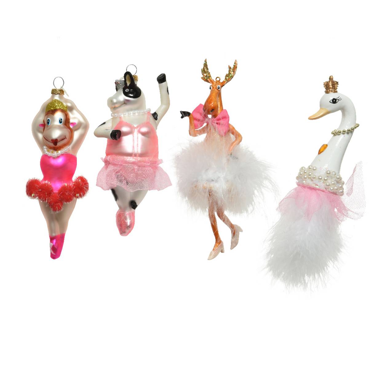 Украшение подвесное Звери тансовщицы 5,2х5,1х18,6 см 4 вида в ассорт.стекло 120735 Kmg