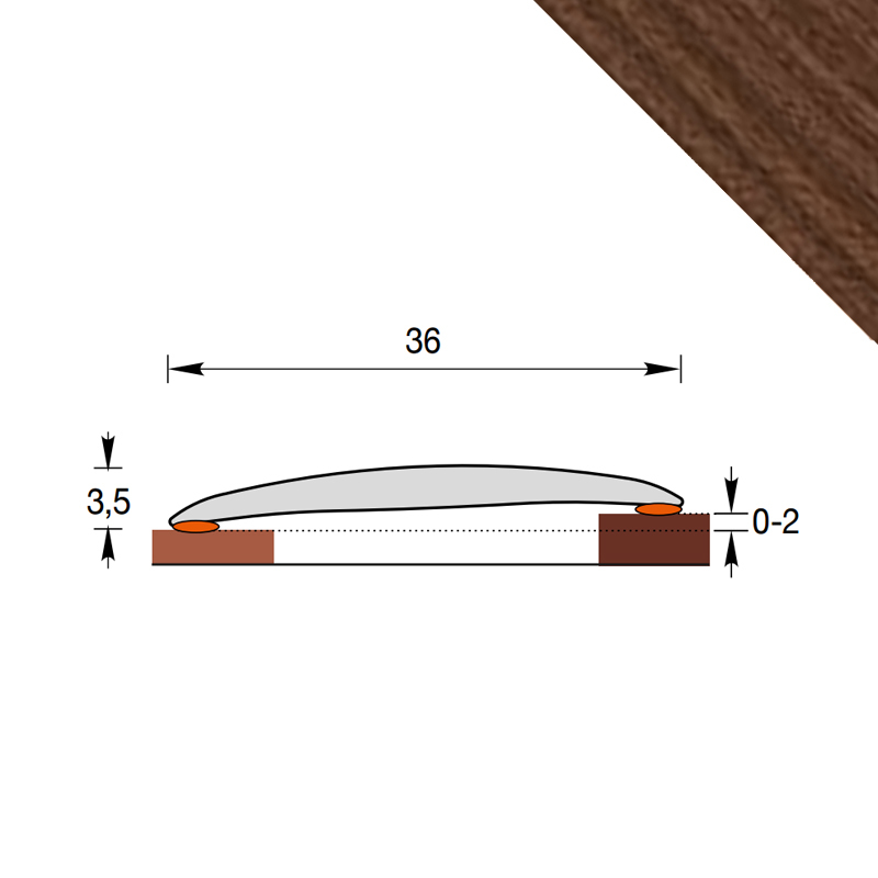 Порог 36мм 0,9м "Идеал Изи" 292 / Орех миланский