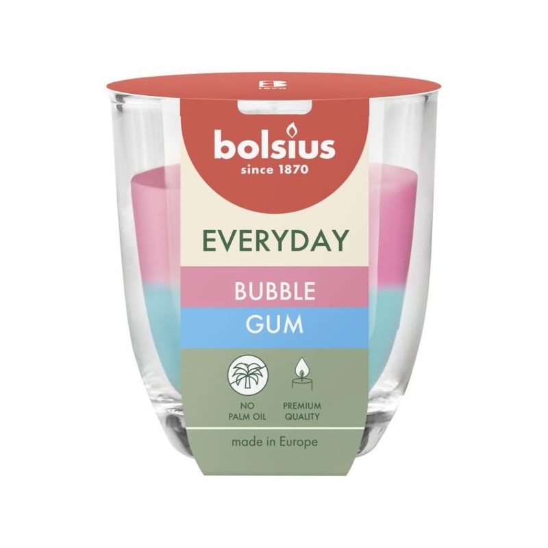 Аромасвеча в стакане Bolsius Everyday 8х7 см Bubble Gum