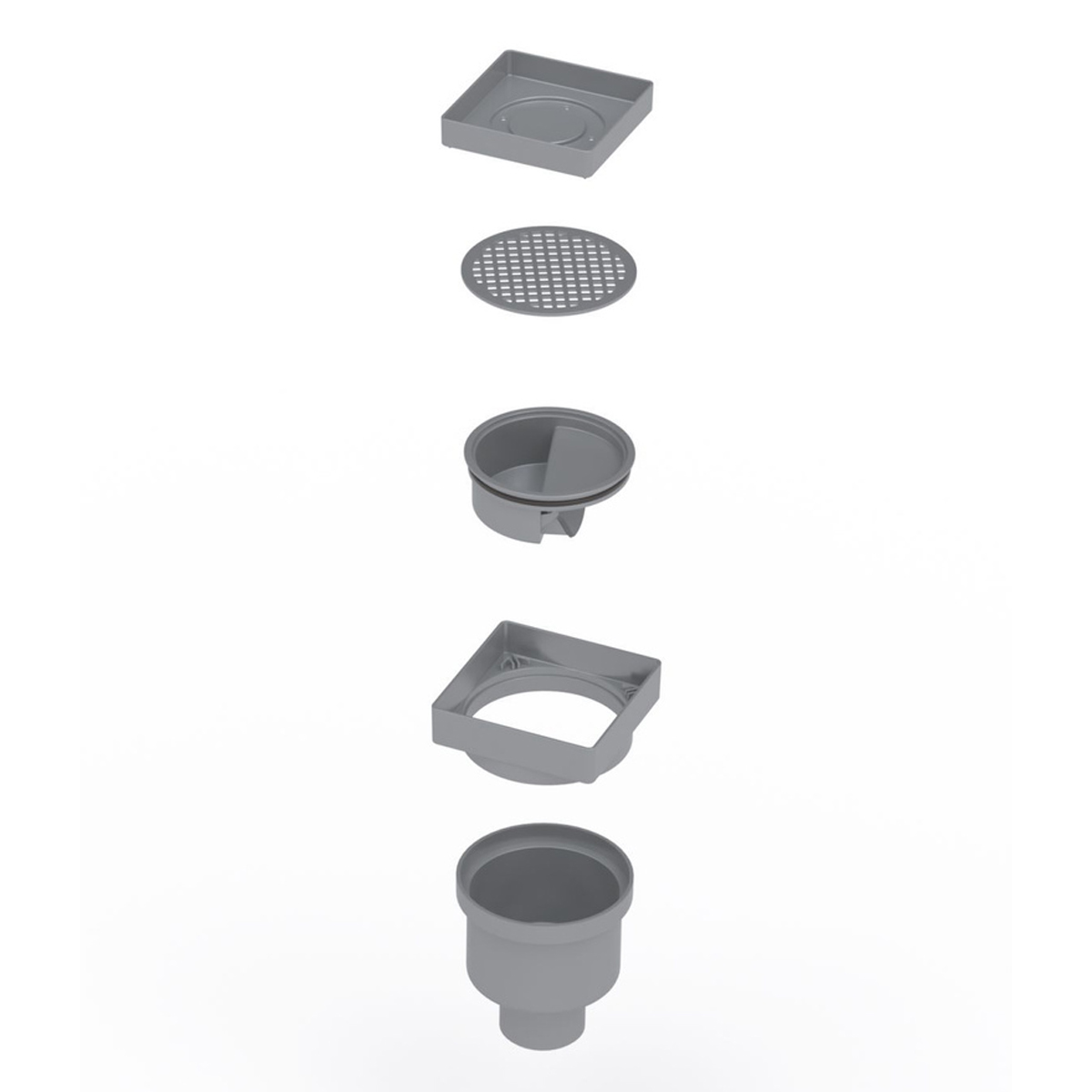 Трап BERGES водосток напольный Trend Keramik 100*100 под керамическую плитку, D50 вертикальный