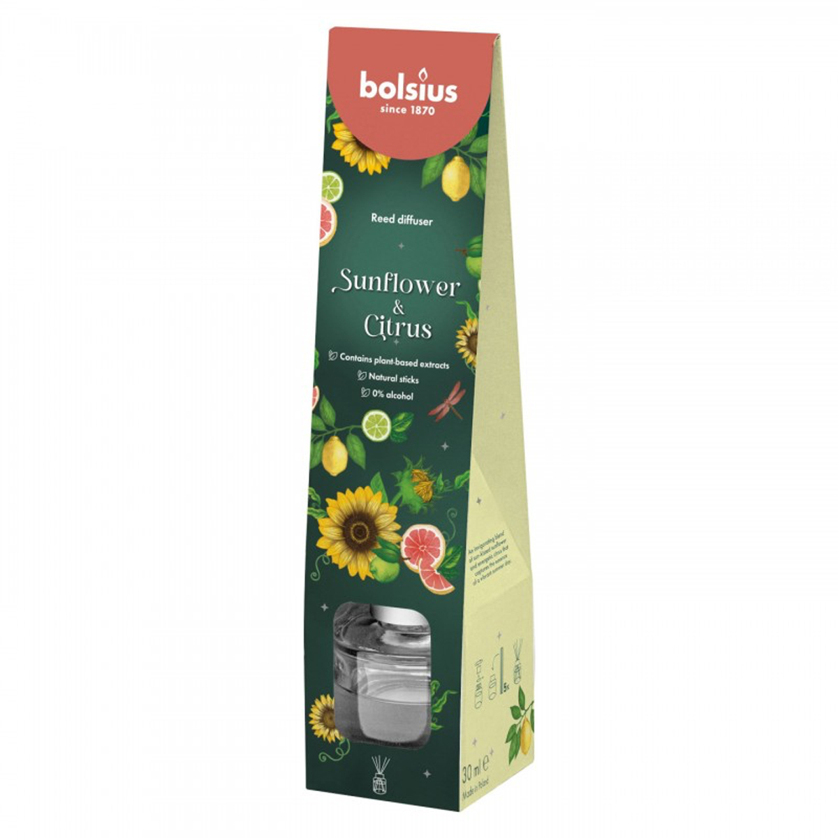 Аромадиффузор Bolsius 30 мл Sunflower & Citrus Аромадиффузор Bolsius 30 мл Sunflower & Citrus