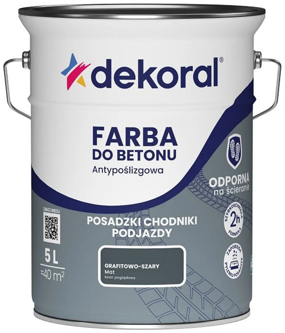 Dekoral Противоскольз. краска для бетонн.полов граф. сер. 5л