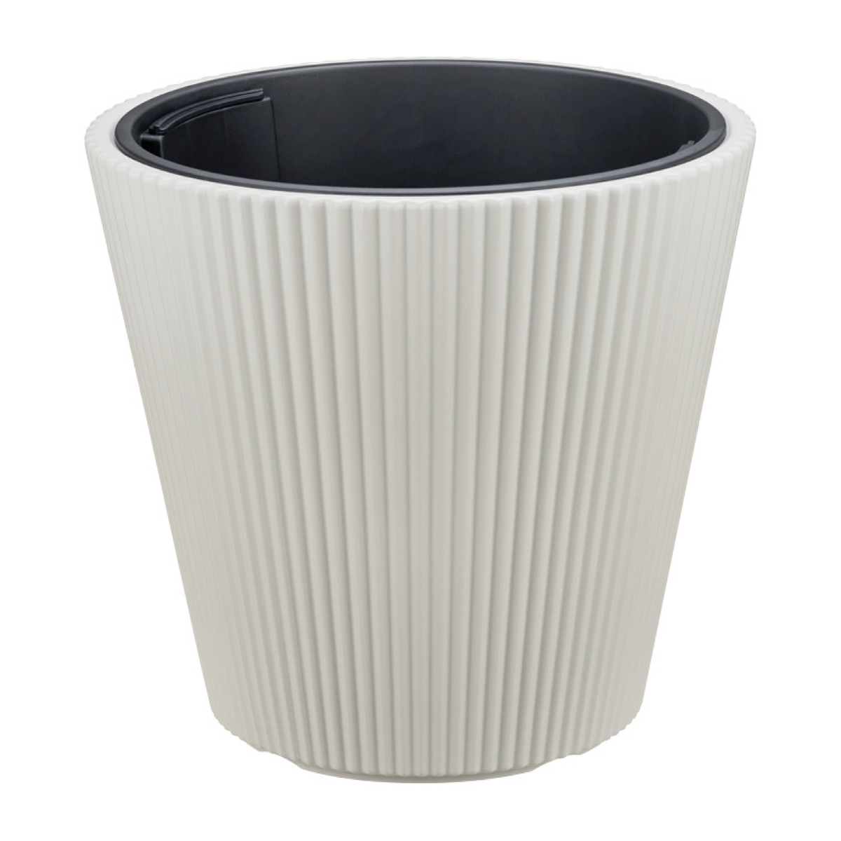 Кашпо СТРИП  D390мм H370 мм 30л со вставкой Кремовый М 3413