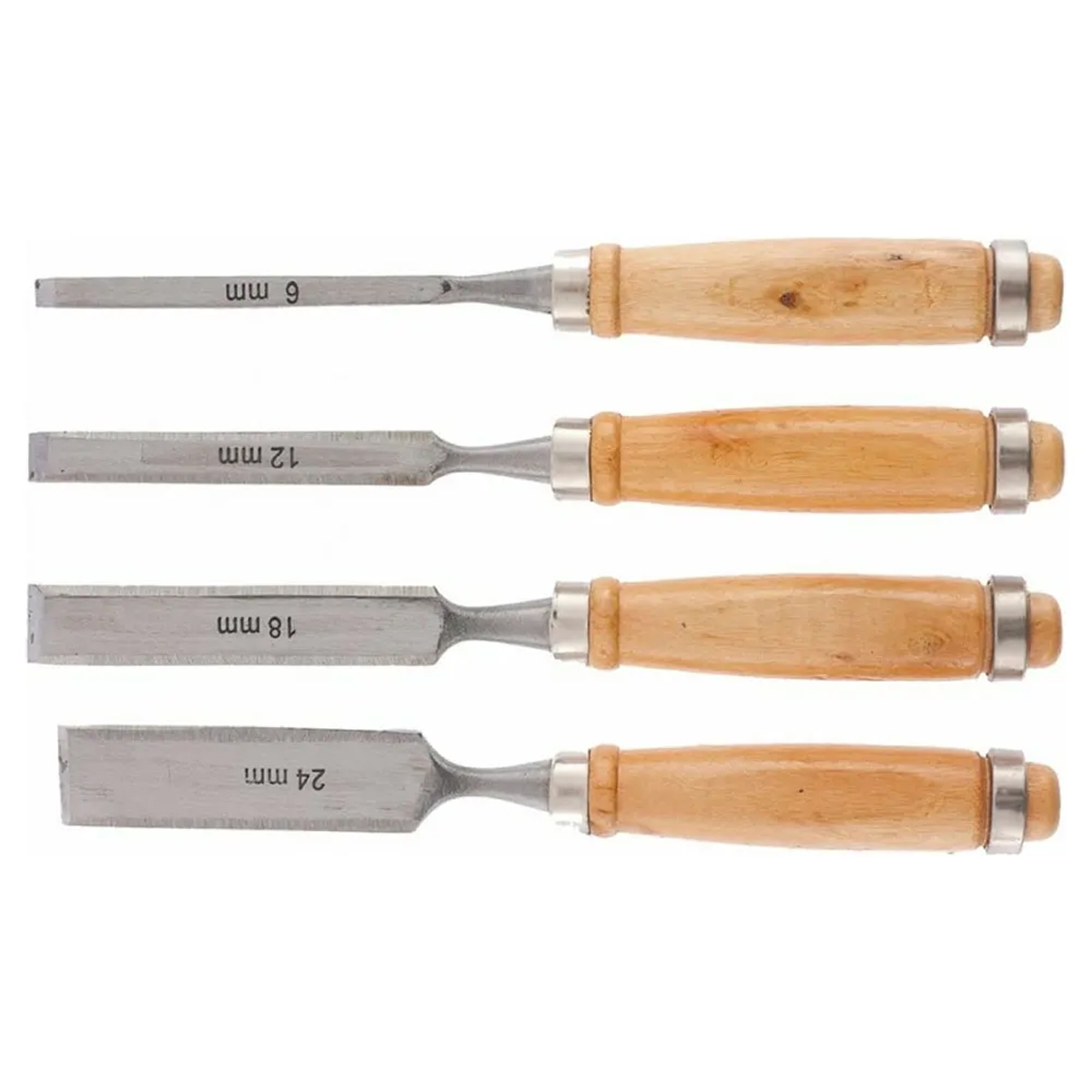 Набор стамесок 4 шт, 6-12-18-24 мм, плоские, пластиковые ударные  рукоятки// SPARTA