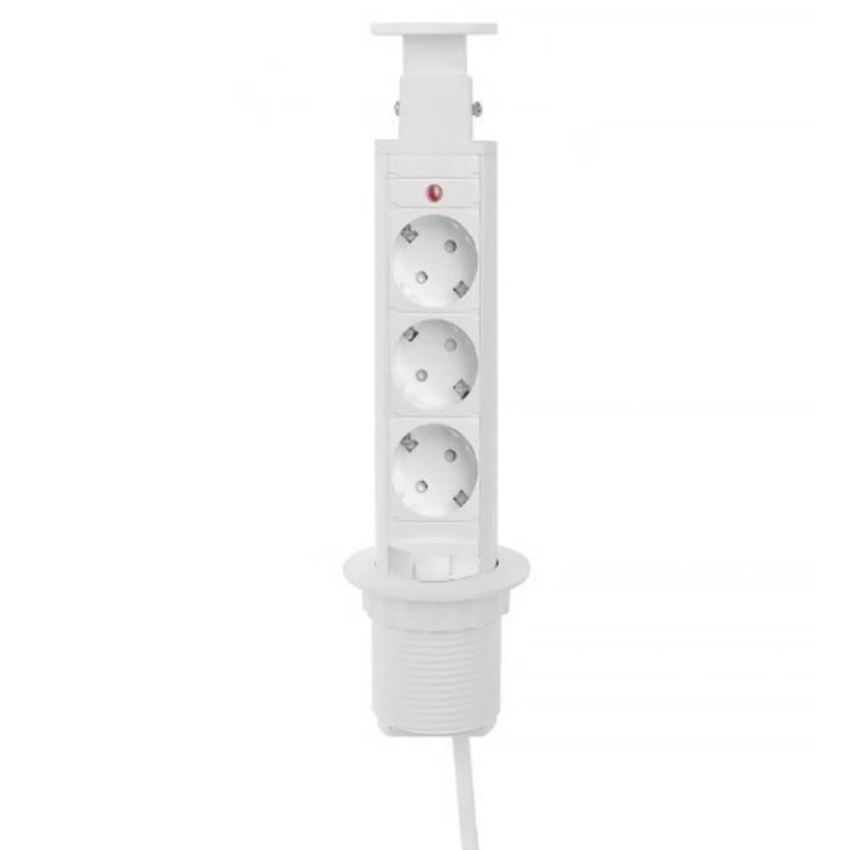 Блок настольный  выдвижной на 3 розетки, белый Shelbi STV-3S-W