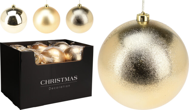 Шар елочный 18см золото 3 вида в ассортименте CAR103500 К