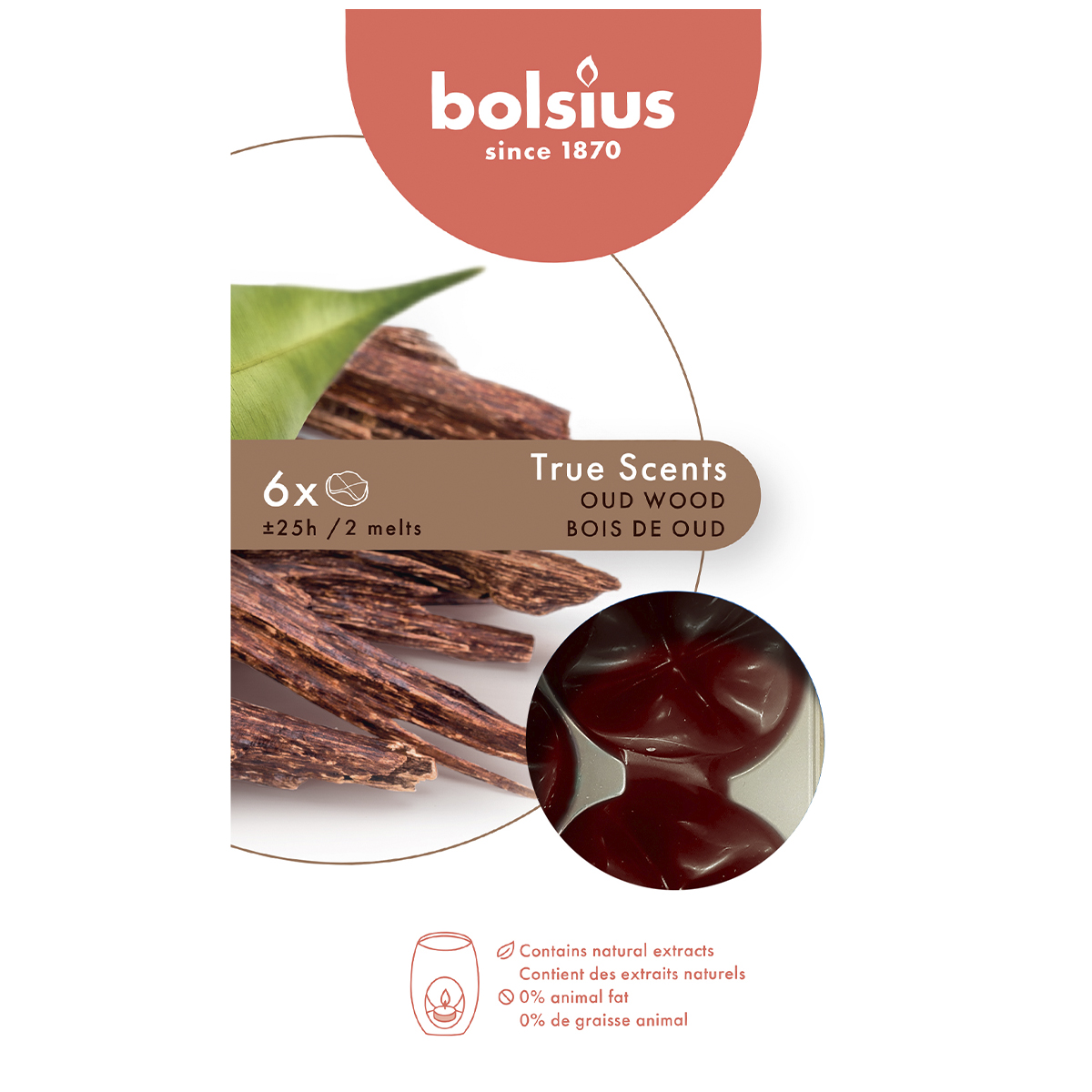 Парафин ароматический Bolsius 6 шт Агаровое дерево