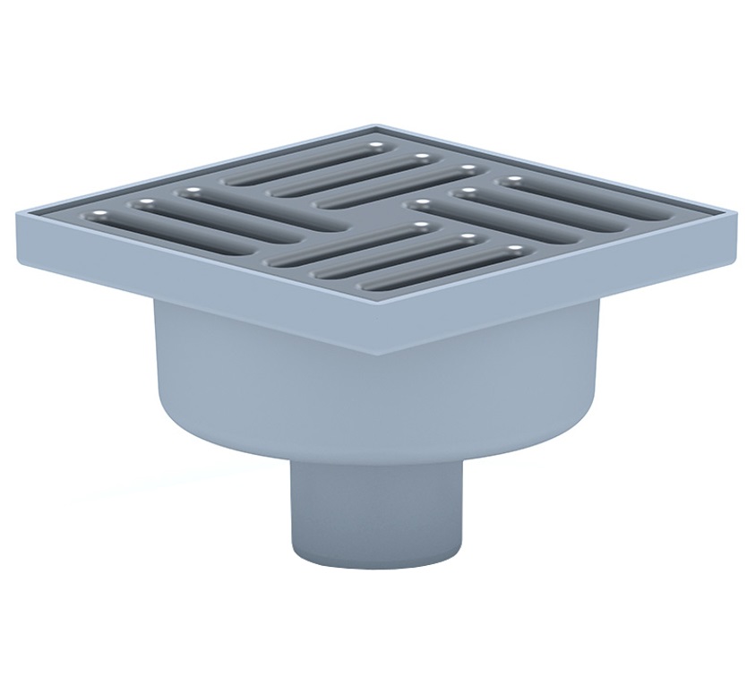 Трап Ани d50"прям 15*15 нерж.реш. нерегулир.  TA5212