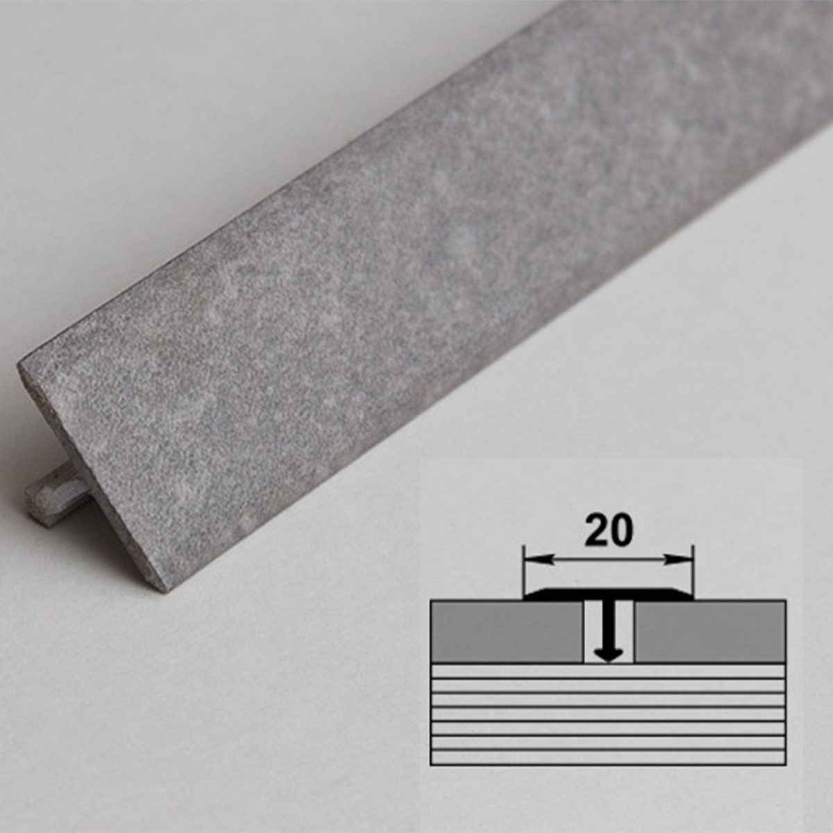 Профиль стыкоперекрывающий ЛС 10.2700.255 бетон классик