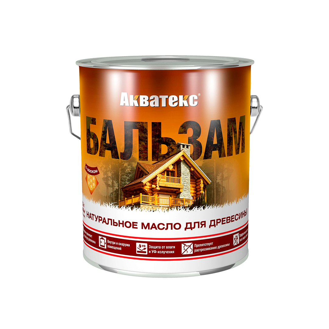Натуральное масло для древесины Акватекс - бальзам 2,2 л тик