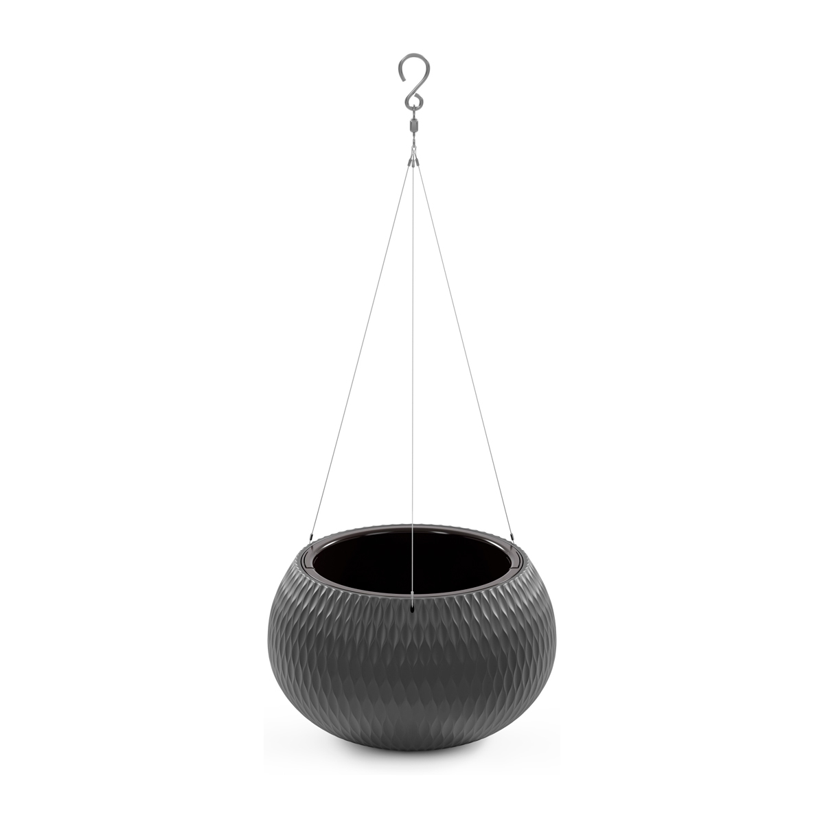 Кашпо подвесное Жемчужина D360мм 7,0/16,0л вставка графитовый М8919