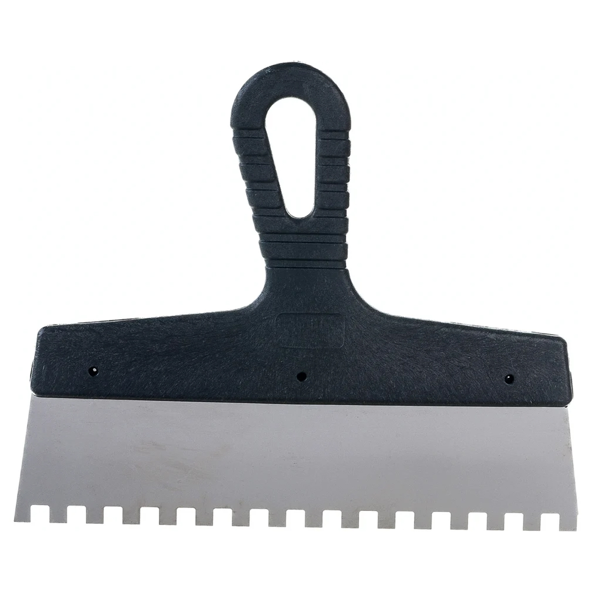 Шпатель из нержавеющей стали, 250 мм, зуб 8х8 мм, пластмассовая ручка// Сибртех