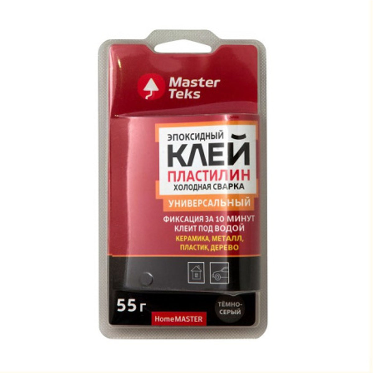 MasterTeks HM клей-пластилин эпоксидный холодная сварка универсальный 0,055 темно-серый