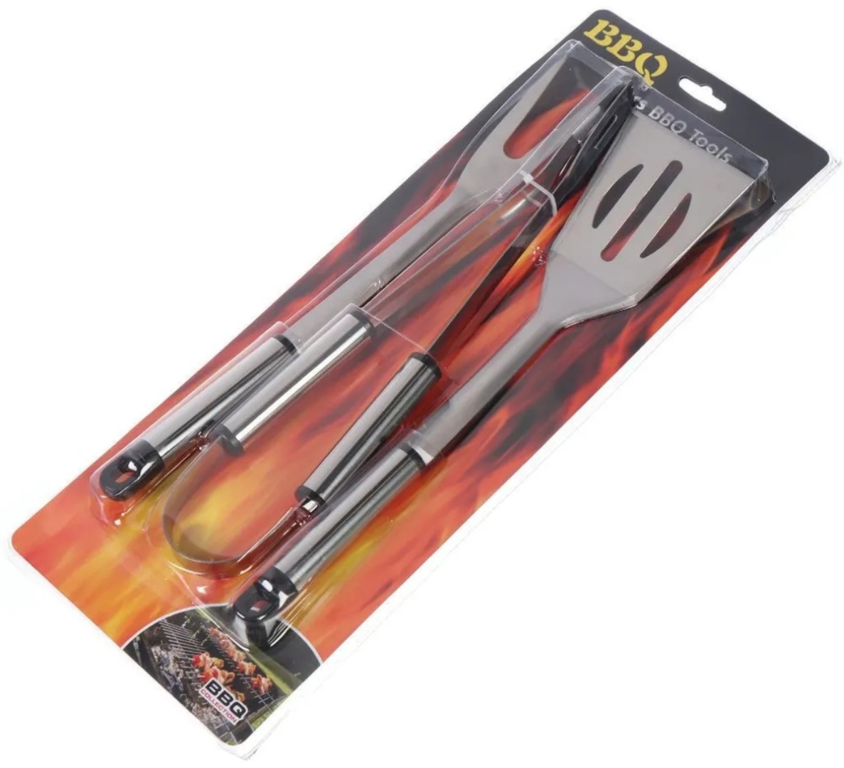 Набор инструментов BBQ для барбекю 3 предмета вилка, лопатка, щипцы PK-3XG CN