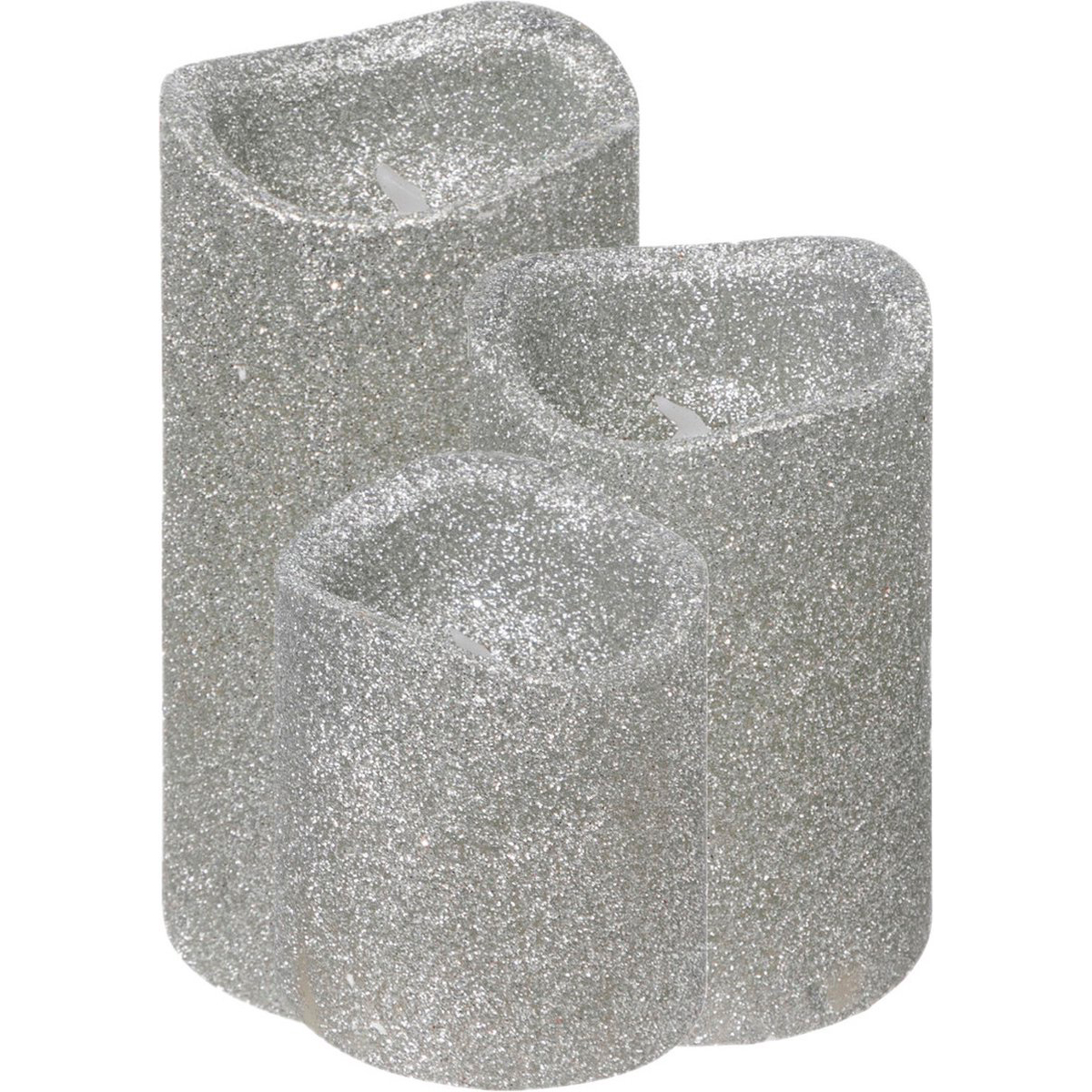 Набор из 3-х светодиодных свечей Feeric серебро 191173D