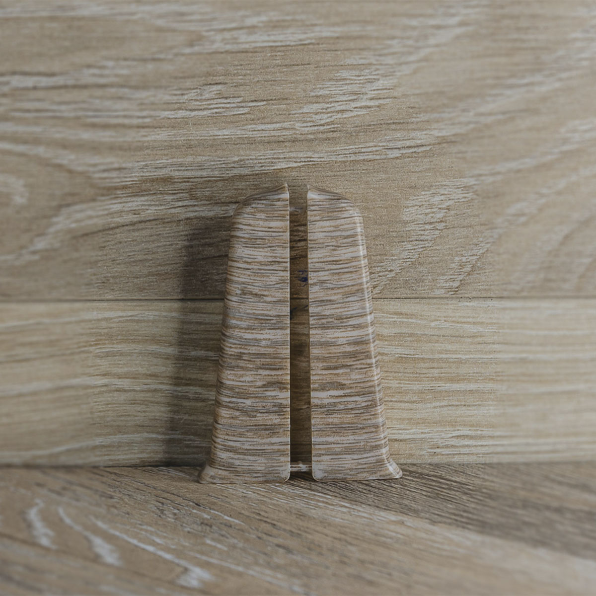 Торцевые для плинтуса 70мм "Деконика", 215 Дуб снежный