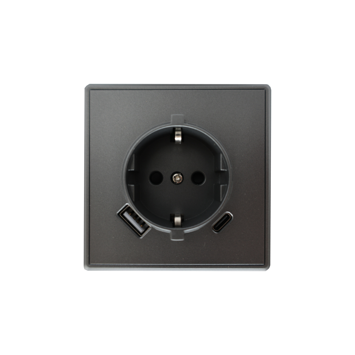 Розетка Brilliant E2-110-1 USB+TYPE-C серый