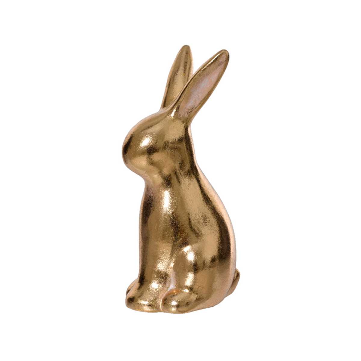 Фигурка декоротивная кролик пасхальный 8х10х18 см золото 811874 Kmg