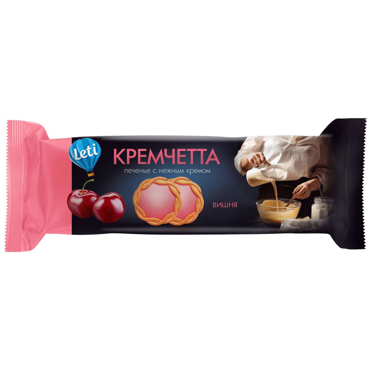 Печенье LETI КРЕМЧЕТТА с ароматом Вишни 120г