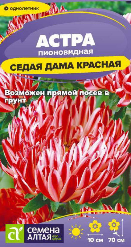Семена Цветы Астра Седая Дама Красная/Сем Алт/цп 0,1 гр. (2028 / 356)