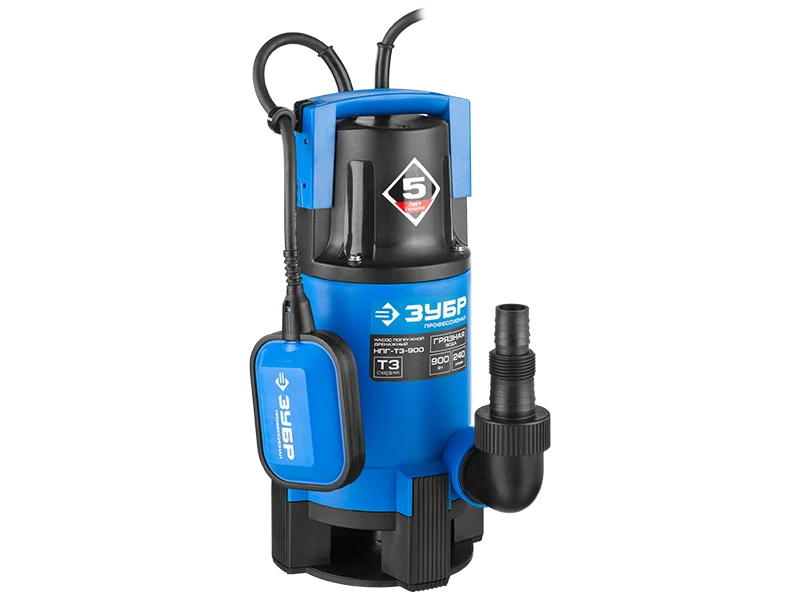 Насос погружной ЗУБР Профессионал, дренаж. для грязной воды (d частиц до 35мм), 900Вт, 240л/мин,напо