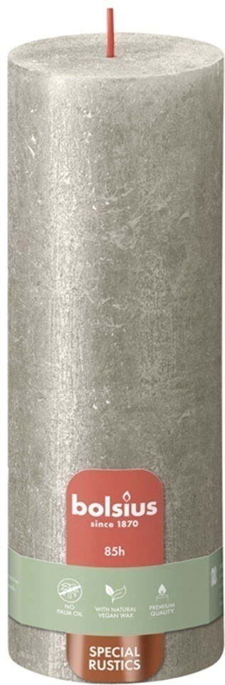 Свеча столбик Bolsius 190х68 мм шампань маталлик