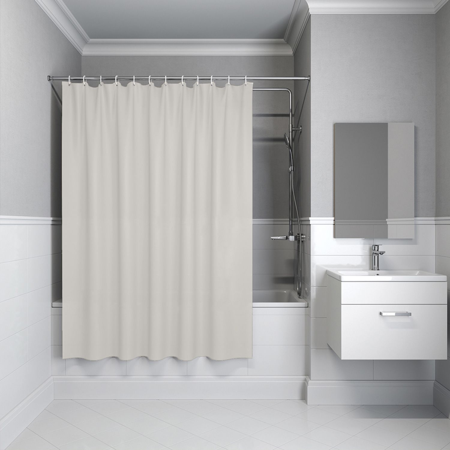 Штора для ванной IDDIS 200x180 см бежевый BS02P18i11 Штора для ванной IDDIS 200x180 см бежевый BS02P18i11