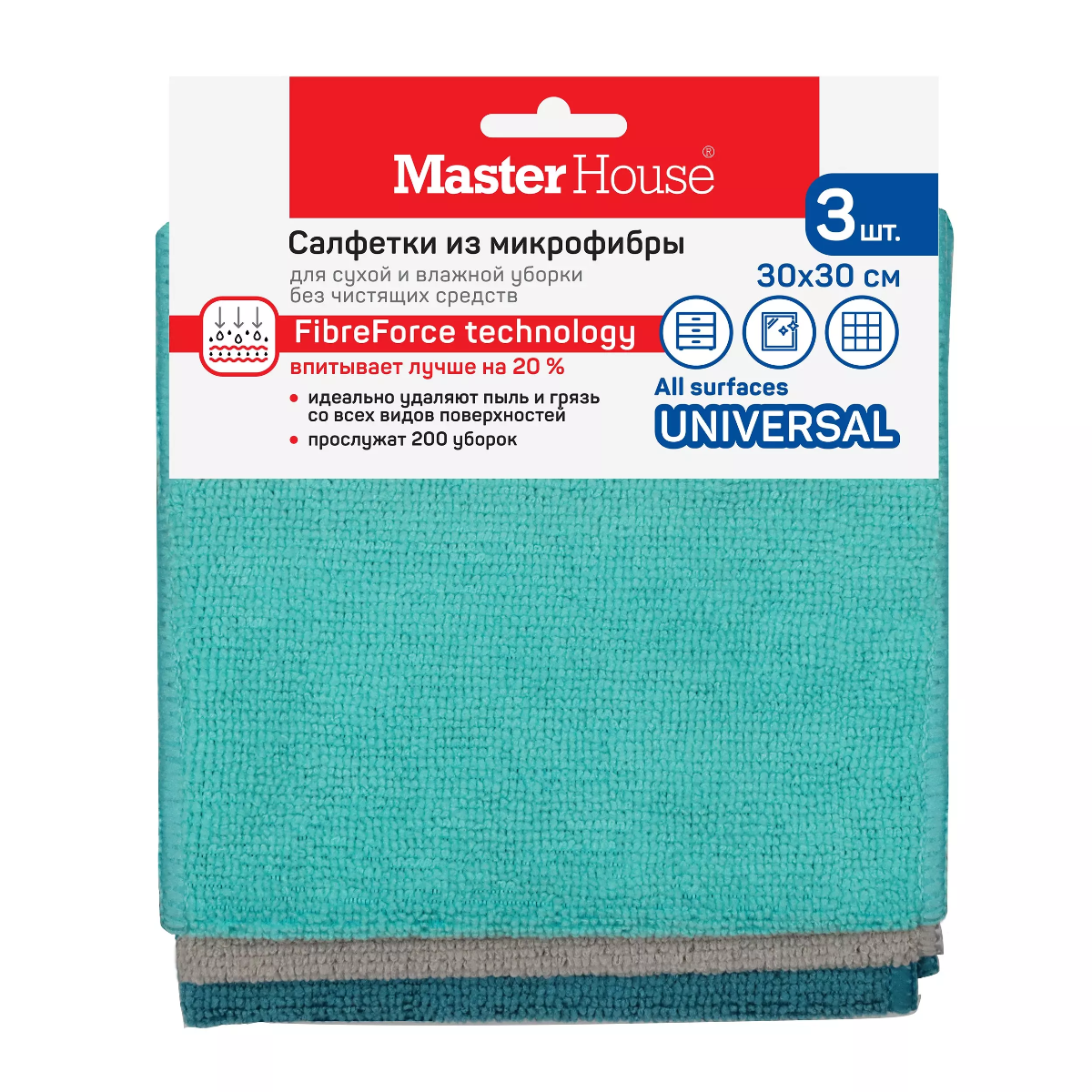 Набор салфеток Мой любимый, микрофибра 30x30см.,3шт. 60165