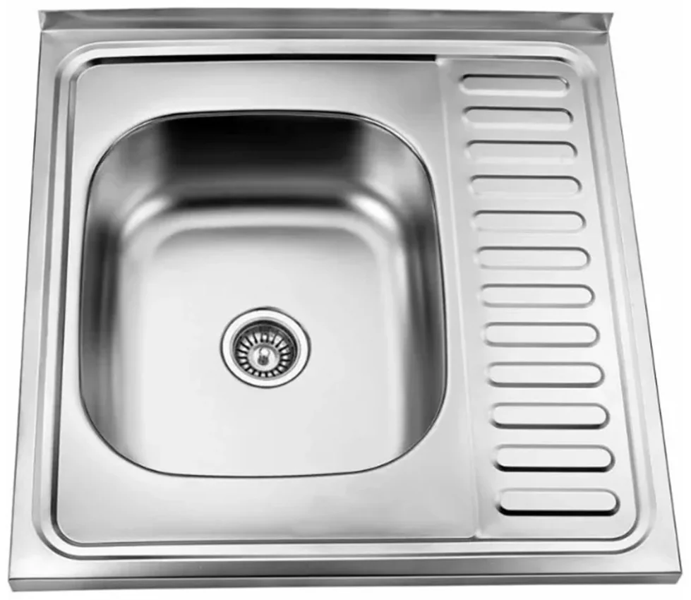 Мойка ZEUS 60*60 (0,6 мм) Накладная, чаша слева