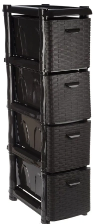 Комод  узкий IDEA РОТАНГ (4 секции) коричневый ротанг