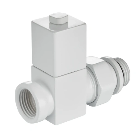Набор дизайн-вентилей Royal Thermo CUBE, прямой (белый) 1/2" (Новый)
