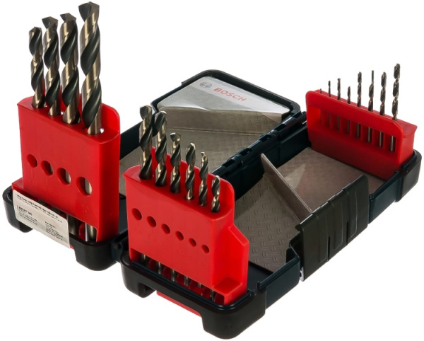 Набор сверл по металлу Bosch "PointTeQ" ToughBox 1-10мм 18шт. 2608577350