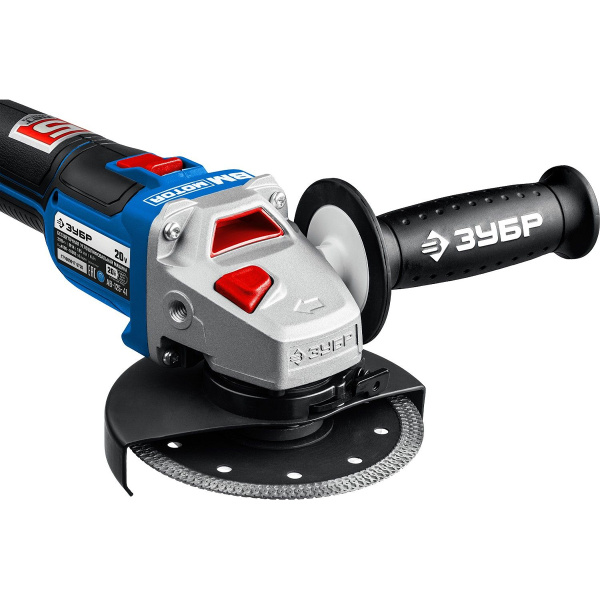 Бесщеточная УШМ ЗУБР 20В,Профессионал, 1 АКБ (4Ач), в сумке, AB-125-41