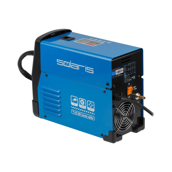 Полуавтомат сварочный Solaris MIG-200EM (220В; MIG/FLUX/MMA; встр. горелка 2 м; смена полярности; ка Полуавтомат сварочный Solaris MIG-200EM (220В; MIG/FLUX/MMA; встр. горелка 2 м; смена полярности; ка