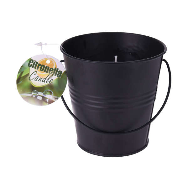 Свеча садовая в мет.горшочке с ароматом цитронеллы 3% цвет черный (антимоскитная), К