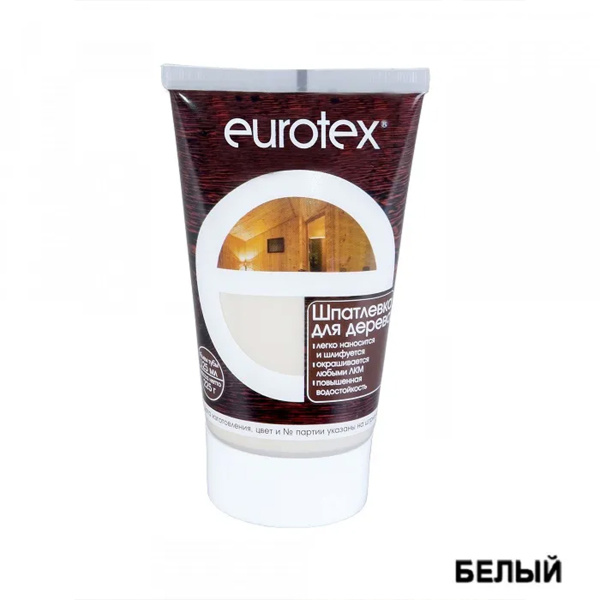 Шпатлевка для дерева EUROTEX, белый - 0,225 кг