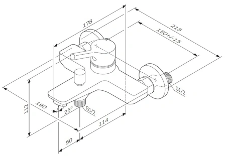 Смеситель в/д AM.PM F85B10000 X-Joy S, излив 164 мм, хром, шт