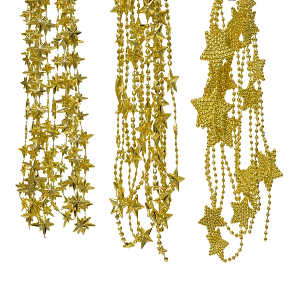 Гирлянда новогодняя 270х3,4 см золото 3 вида в ассорт.001980 Kmg