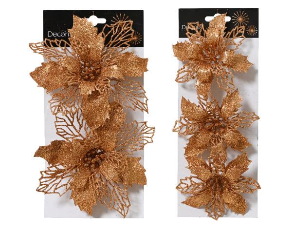 Пуансеттия на клипсе brandy 2 вида в ассортименте 463210 Kmg