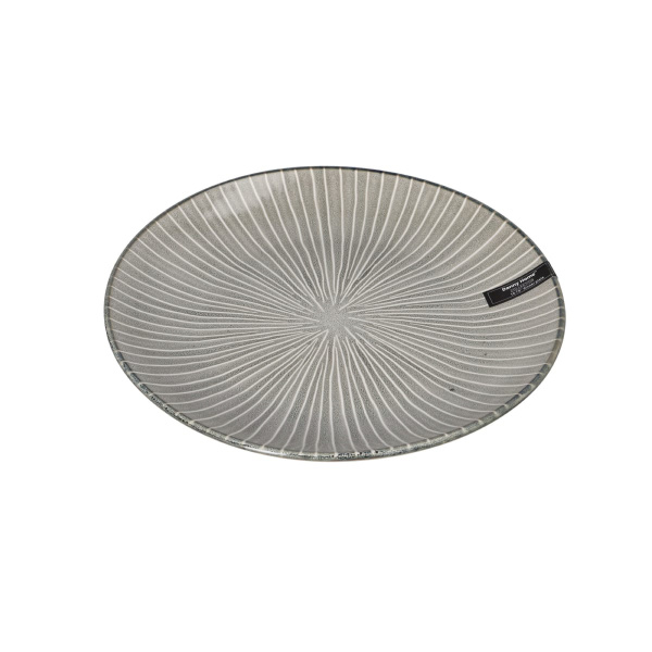 Тарелка обеденная DH 27х3 см керамика серая в белую полоску T31-01