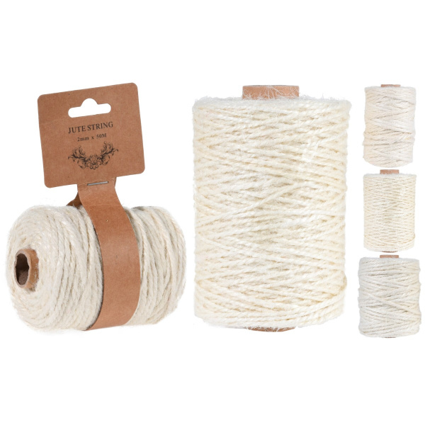 Веревка джутовая НГ белая 3 размера в ассорт. 1 мм х 100 м, 2 мм х 50 м, 3 мм х 25 м CAA700880 К Веревка джутовая НГ белая 3 размера в ассорт. 1 мм х 100 м, 2 мм х 50 м, 3 мм х 25 м CAA700880 К